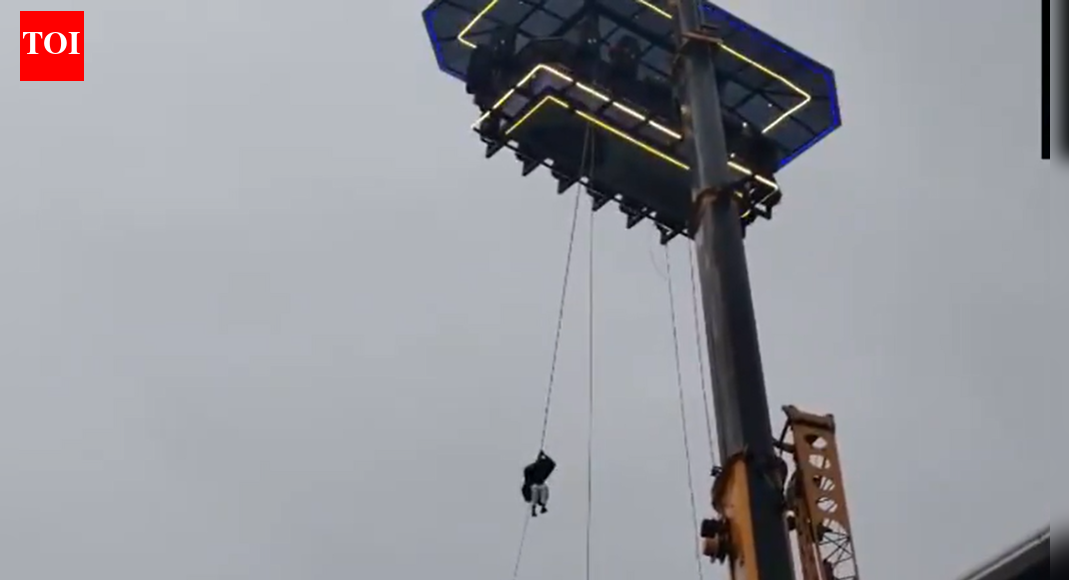 Tourists stuck 120ft up in air: Sky dining goes wrong in Kerala; rescue under way – video | India News